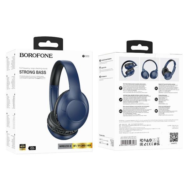 Беспроводные наушники BOROFONE BO23 Glamour BT headset Blue 656-01587 фото