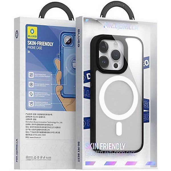 TPU+PC чохол Blueo Skin Friendly Frosted with MagSafe для Apple iPhone 15 Pro Max (6.7") Black 777-07920 фото