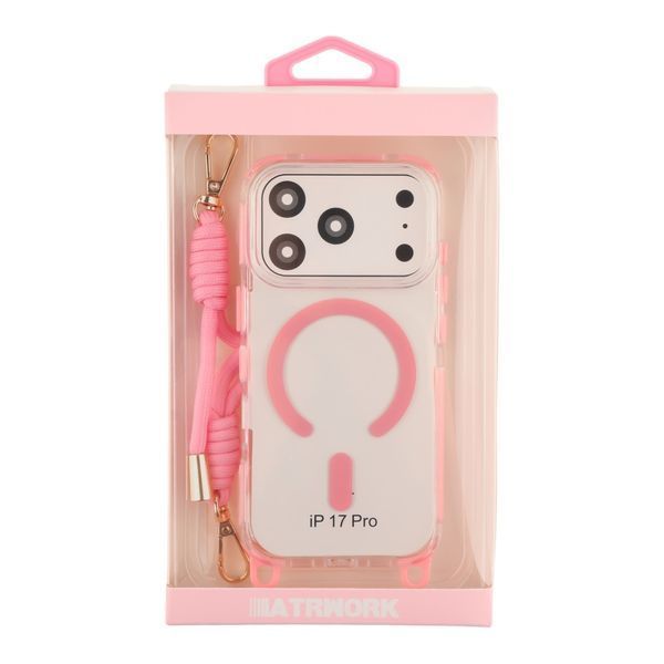 Чехол TPU+PC LanyardCase with MagSafe для iPhone 17 Pro Pink 2020000499909 фото