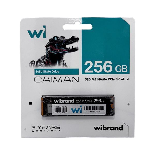Накопитель SSD M.2 Wibrand Caiman 256GB NVMe 2280 PCIe 3.0 3D NAND WIM.2SSD/CA256GB фото