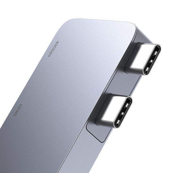 USB-хаб Baseus UltraJoy Series 5-Port HUB Space Grey (USB-C*2 to USB-C 40Gbps*1+HDMI 4K@30Hz*1+USB3.0*3） B00052801811-04 фото