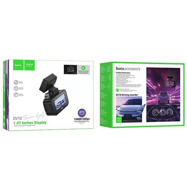 Відеореєстратор HOCO DV10 mini screen dashcam Black 6942007638630 фото