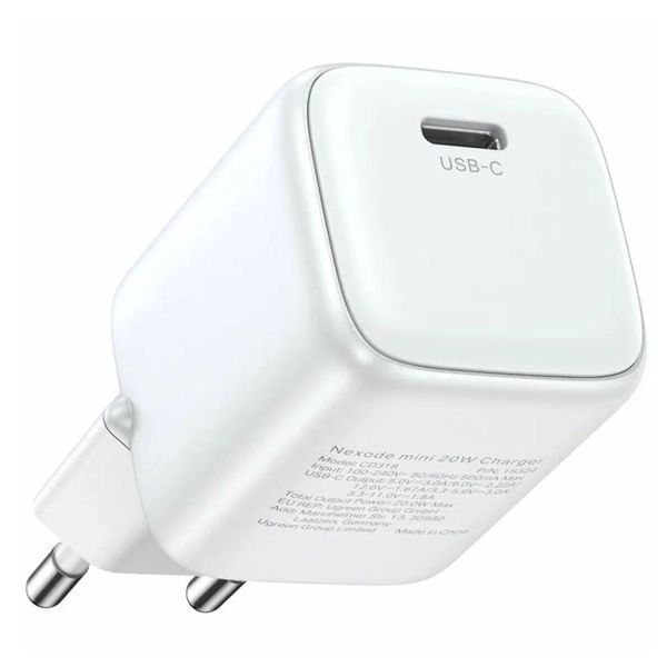 Сетевое зарядное устройство UGREEN 20W USB-C GaN Fast Charger EU UGR-55554 фото