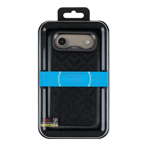 Чохол Kajsa Briquette Collection Rhombus with MagSafe для iPhone 17 Air Black O-Ring 2020000509431 фото