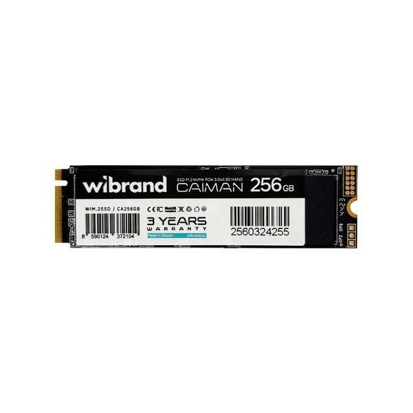 Накопитель SSD M.2 Wibrand Caiman 256GB NVMe 2280 PCIe 3.0 3D NAND WIM.2SSD/CA256GB фото