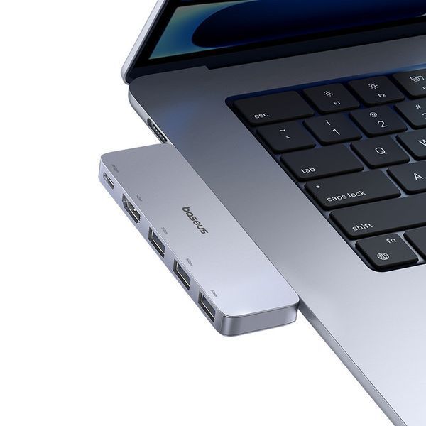 USB-хаб Baseus UltraJoy Series 5-Port HUB Space Grey (USB-C*2 to USB-C 40Gbps*1+HDMI 4K@30Hz*1+USB3.0*3） B00052801811-04 фото