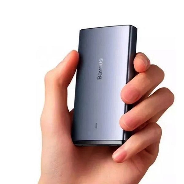 Сетевое зарядное устройство з кабелем Baseus GaN5 Pro Ultra-Slim Fast Charger C+U 65W Gray((With Mini White Cable C to C CCGP150113 фото