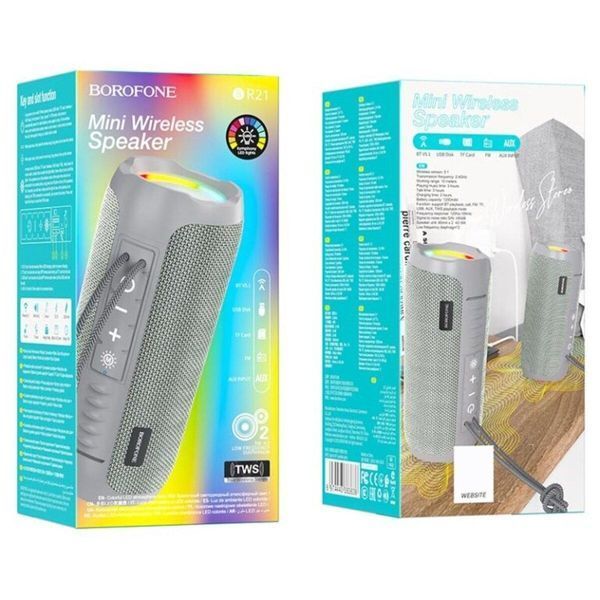 Портативна колонка BOROFONE BR21 Sports BT speaker Grey 656-00695 фото