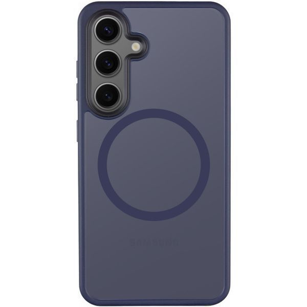Чехол TPU+PC Metal Buttons with MagSafe Colorful для Samsung Galaxy S24+ Navy Blue 555-03010 фото