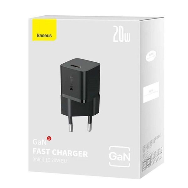 Сетевое зарядное устройство Baseus GaN5 Fast Charger(mini) 1C 20W EU Black 656-01298 фото