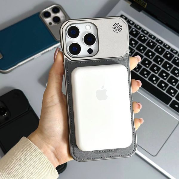 Накладка Leather Aromatherapy Metal Magnetic для iPhone 13 Pro Max Blue 207-00419 фото