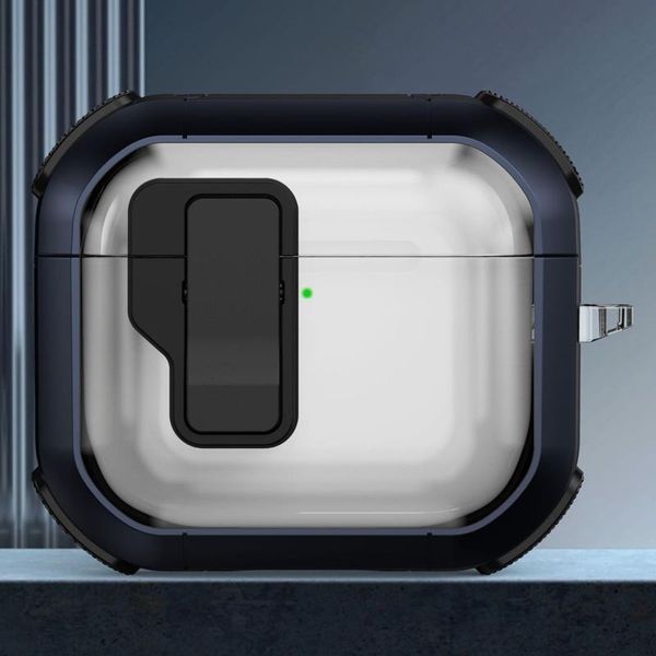 Футляр противоударный Locking Button для наушников Airpods 3 Blue 203-00412 фото