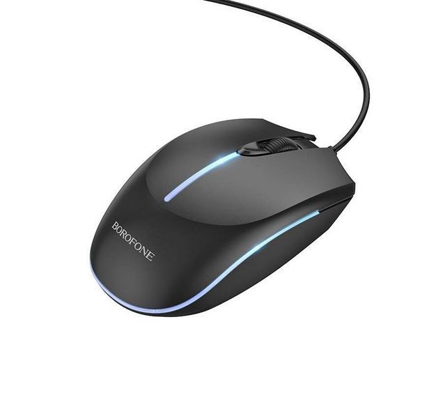 Маніпулятор миша BOROFONE BG10 Soaring game luminous wired mouse Black 6941991102745 фото