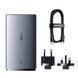Сетевое зарядное устройство з кабелем Baseus GaN5 Pro Ultra-Slim Fast Charger C+U 65W Gray((With Mini White Cable C to C CCGP150113 фото 1
