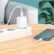 Мережевий зарядний пристрій з кабелем HOCO C104A Stage single port PD20W charger set (Type-C to Type-C) (EU) White 6931474782915 фото 9
