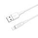 Кабель HOCO X25 USB to iP 2A, 1m, PVC, PVC connectors, White 6957531080114 фото 3