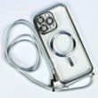 Чехол Crossbody Lanyard with Magsafe с шнурком для iPhone 11 Silver