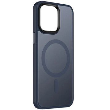 TPU+PC чохол Metal Buttons with MagSafe Colorful для Apple iPhone 14 (6.1") Navy Blue 555-03128 фото