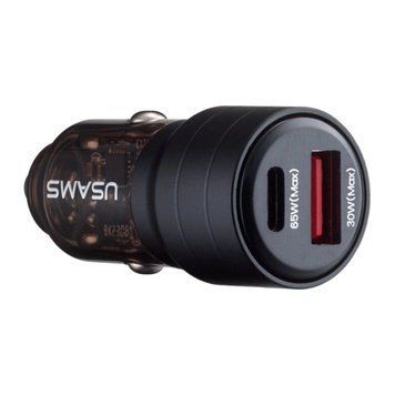 Автомобільний зарядний пристрій Usams US-CC176 C36 95W Aluminum Alloy Transparent A+C Mini Car Charger 656-00564 фото