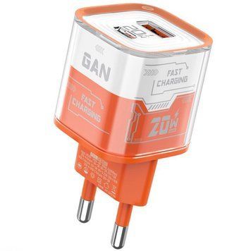 Сетевое зарядное устройство Amaya E200D PD20W+QC3.0 (1USB-A/1C) Orange 656-08079 фото