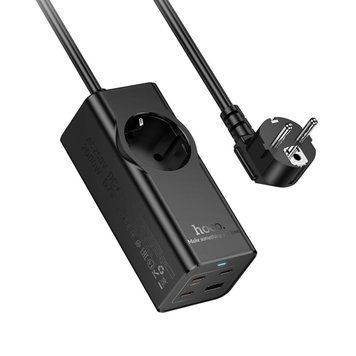Сетевой удлинитель HOCO NS9 Wisdom 1-position (PD67W/3C1A) desktop socket (EU/GER) Black 656-03210 фото