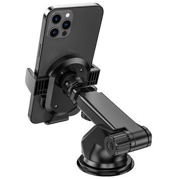 Тримач для мобільного BOROFONE BH39 Amazing bay one touch center console car holder Black 656-00452 фото