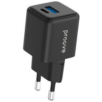Мережевий зарядний пристрій Proove Pocket GaN Plus 25W (Type-C + USB) black 656-02619 фото