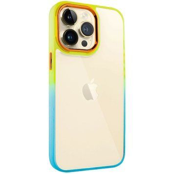 Чехол TPU+PC Fresh sip series для Apple iPhone 13 Pro (6.1") Бирюзовый / Оранжевый 777-06710 фото
