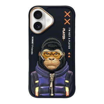 Чохол TPU+PC Nimmy 3D with Metal Buttons для iPhone 16 Gorilla Black 656-02542 фото