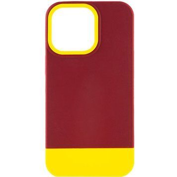 Чехол TPU+PC Bichromatic для Apple iPhone 13 Pro Max (6.7") Brown burgundy / Yellow 555-04010 фото