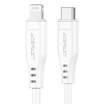 Кабель ACEFAST C3-01 Type-C to iP 3A, 30W, TPE, TPE connectors, White 6974316280811 фото