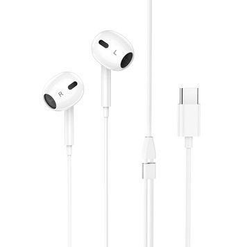 Навушники HOCO M1 Max crystal earphones for Type-C with mic White 656-03927 фото