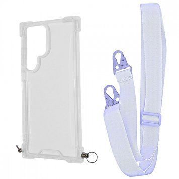 Чохол WAVE Clear Case With Strap для Samsung Galaxy S23 Ultra Light Purple 208-05177 фото