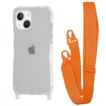 Чехол WAVE Clear Case With Strap для Iphone 13 Orange 208-05227 фото