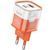 Мережевий зарядний пристрій Amaya E200D PD20W+QC3.0 (1USB-A/1C) Orange 656-08079 фото