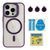 Чохол TPU+PC+Metal Stand Case with MagSafe and Camera Lenses для iPhone 16 Pro Dark Purple 214-03734 фото