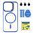Чохол TPU+PC+Metal Stand Case with MagSafe and Camera Lenses для iPhone 15 Pro Blue 214-03684 фото