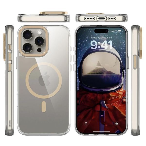 Чехол TPU Space Case Apex with MagSafe для Apple iPhone 15 Pro (6.1") Gold 214-03342 фото