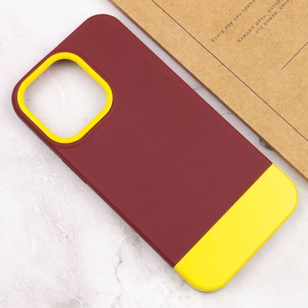 Чохол TPU+PC Bichromatic для Apple iPhone 13 Pro Max (6.7") Brown burgundy / Yellow 555-04010 фото