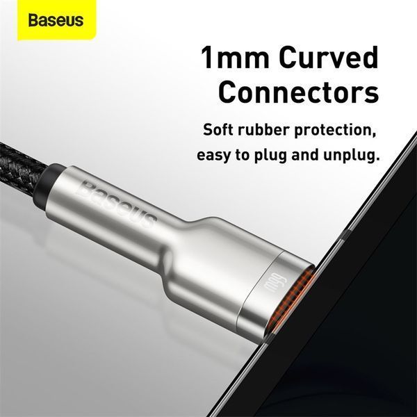 Кабель Baseus Cafule Series Metal Data Cable USB to Type-C 66W 0.25m Black CAKF000001 фото
