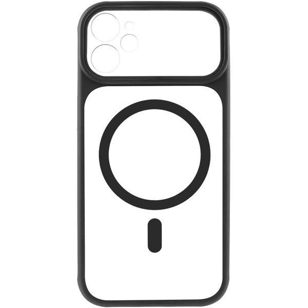 Чехол TPU+PC GETMAN Moon Clear with MagSafe для Apple iPhone 12 (6.1") Black 656-08455 фото