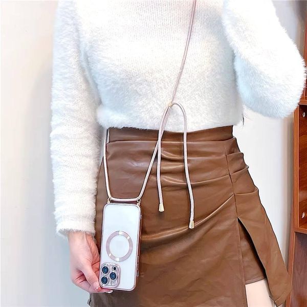 Чохол Crossbody Lanyard with Magsafe зі шнурком для iPhone 15 Pro Light Blue 214-02668 фото