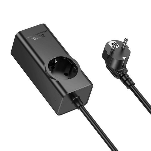 Сетевой удлинитель HOCO NS9 Wisdom 1-position (PD67W/3C1A) desktop socket (EU/GER) Black 656-03210 фото
