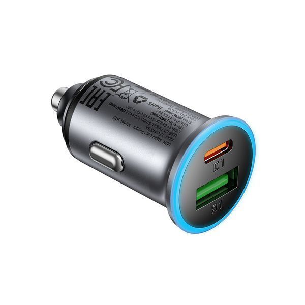 Автомобильное зарядное устройство ACEFAST B15 65W (USB-A+USB-C) dual port metal car charger 6974316284963 фото