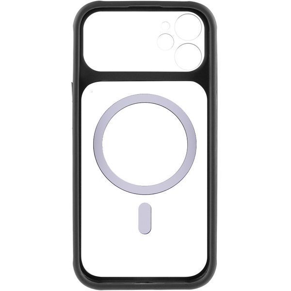 Чехол TPU+PC GETMAN Moon Clear with MagSafe для Apple iPhone 12 (6.1") Black 656-08455 фото