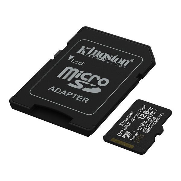 Карта памяти microSDXC (UHS-1) Kingston Canvas Select Plus Gen3 128Gb class 10 А1 (R-150MB/s) (adapter SD) SDCS3/128GB фото
