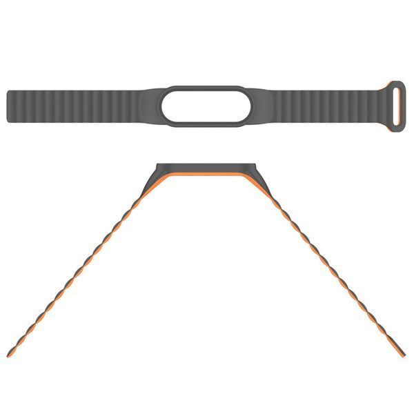 Ремінець Dual-color Magnetic для Xiaomi Mi Band 7/6/5/4/3 Gray / Orange 212-01642 фото