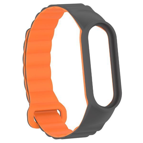 Ремінець Dual-color Magnetic для Xiaomi Mi Band 7/6/5/4/3 Gray / Orange 212-01642 фото
