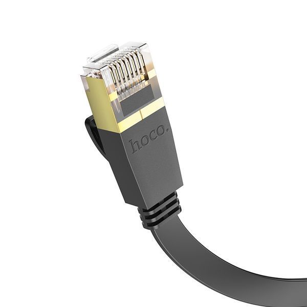 Мережевий кабель HOCO US07 General pure copper flat network cable(L=20M) Black 6931474780720 фото
