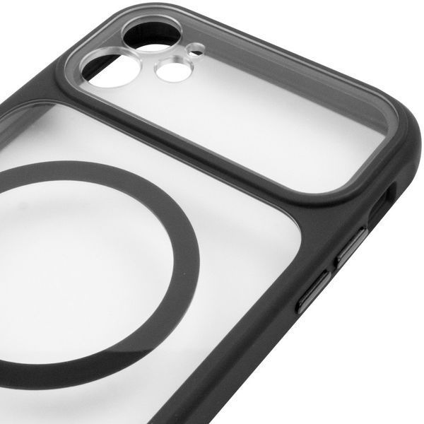 Чехол TPU+PC GETMAN Moon Clear with MagSafe для Apple iPhone 12 (6.1") Black 656-08455 фото